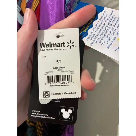 Disney Nightmare Before Christmas Sally Sleep Gown Purple Toddler 5T NB119TGTWM - Picture 5 of 7